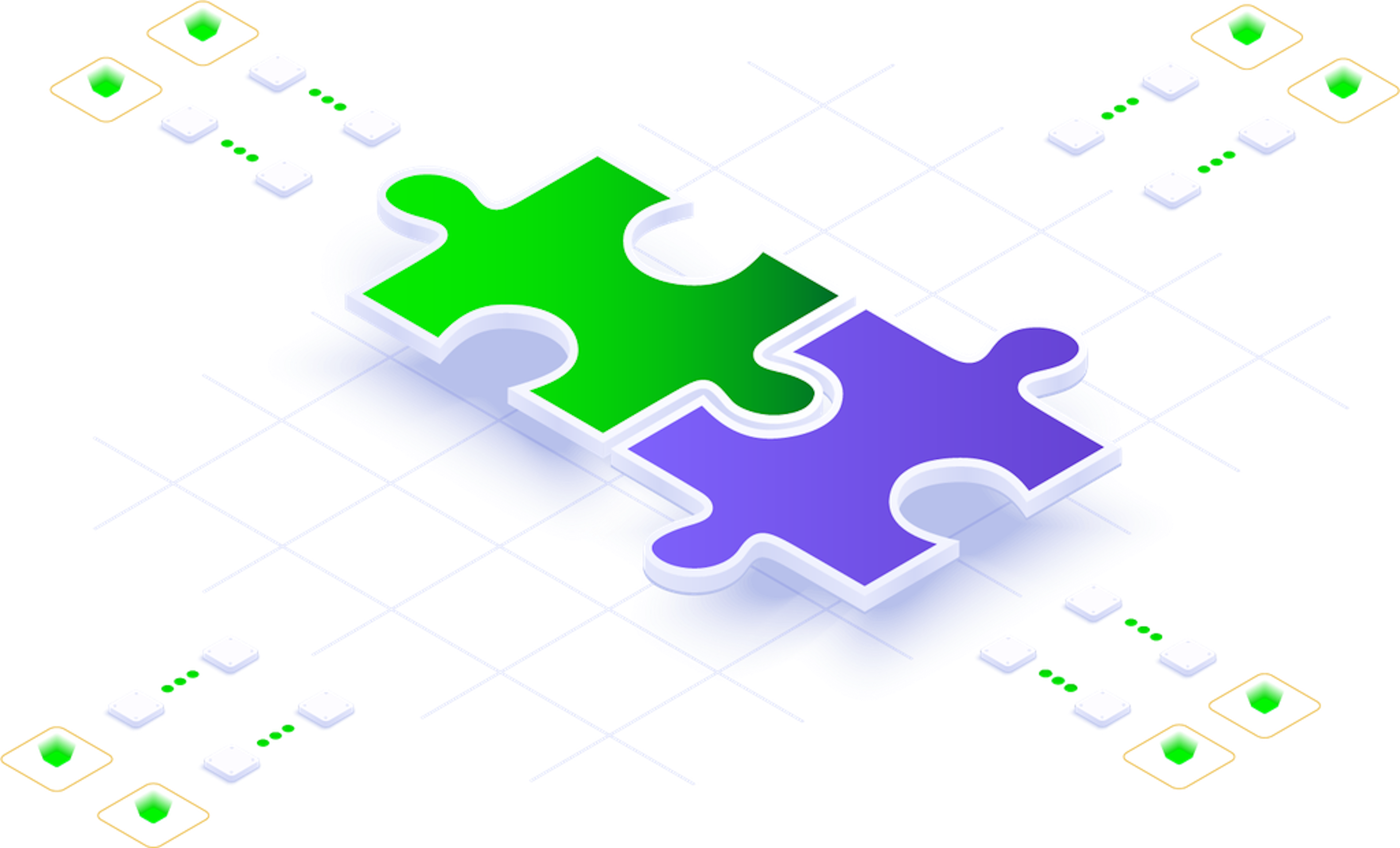 puzzle pieces connecting tech integration