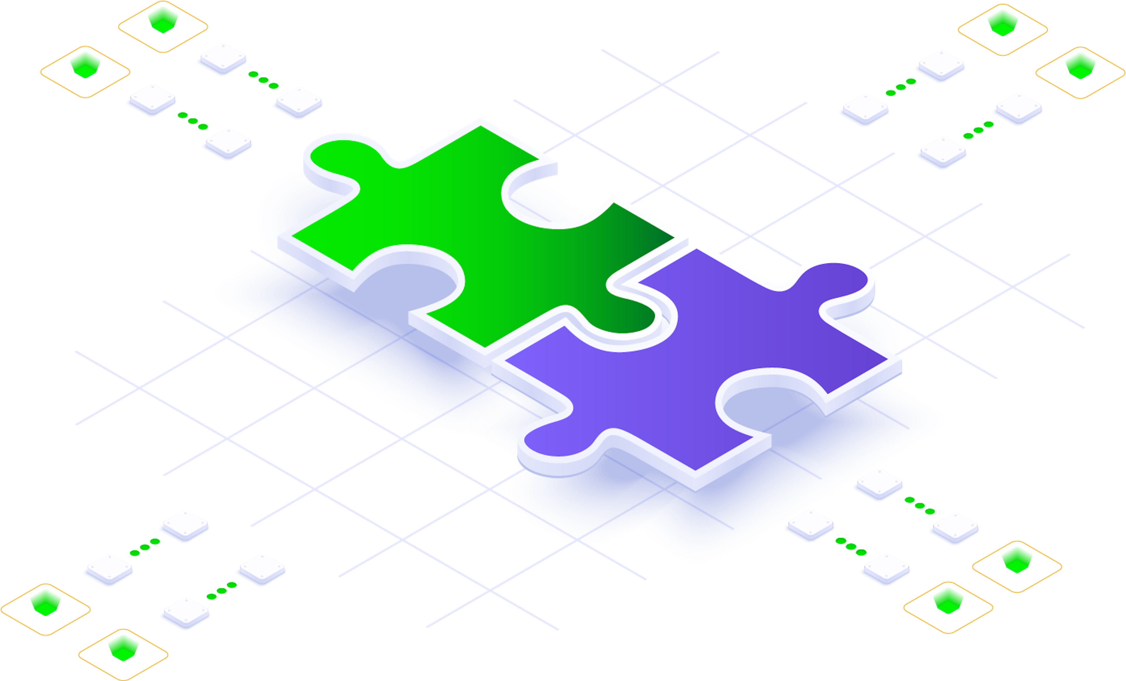 puzzle pieces connecting tech integration